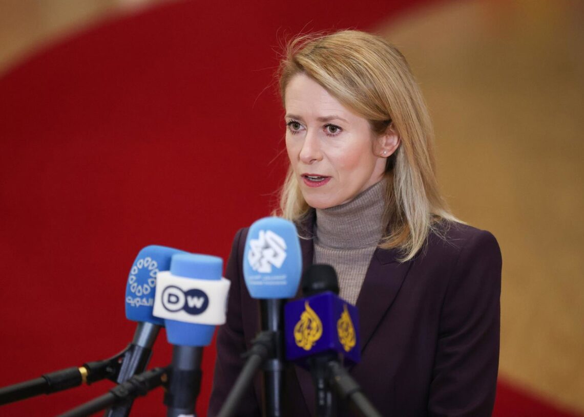 La Alta Representante de la Unión Europea para Política Exterior, Kaja Kallas, a su llegada a la reunión de Exteriores.FRANCOIS LENOIR // EUROPEAN COUNCIL
